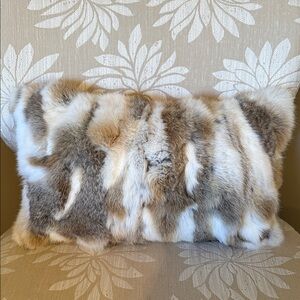Luxurious Genuine Rabbit Fur Pillow